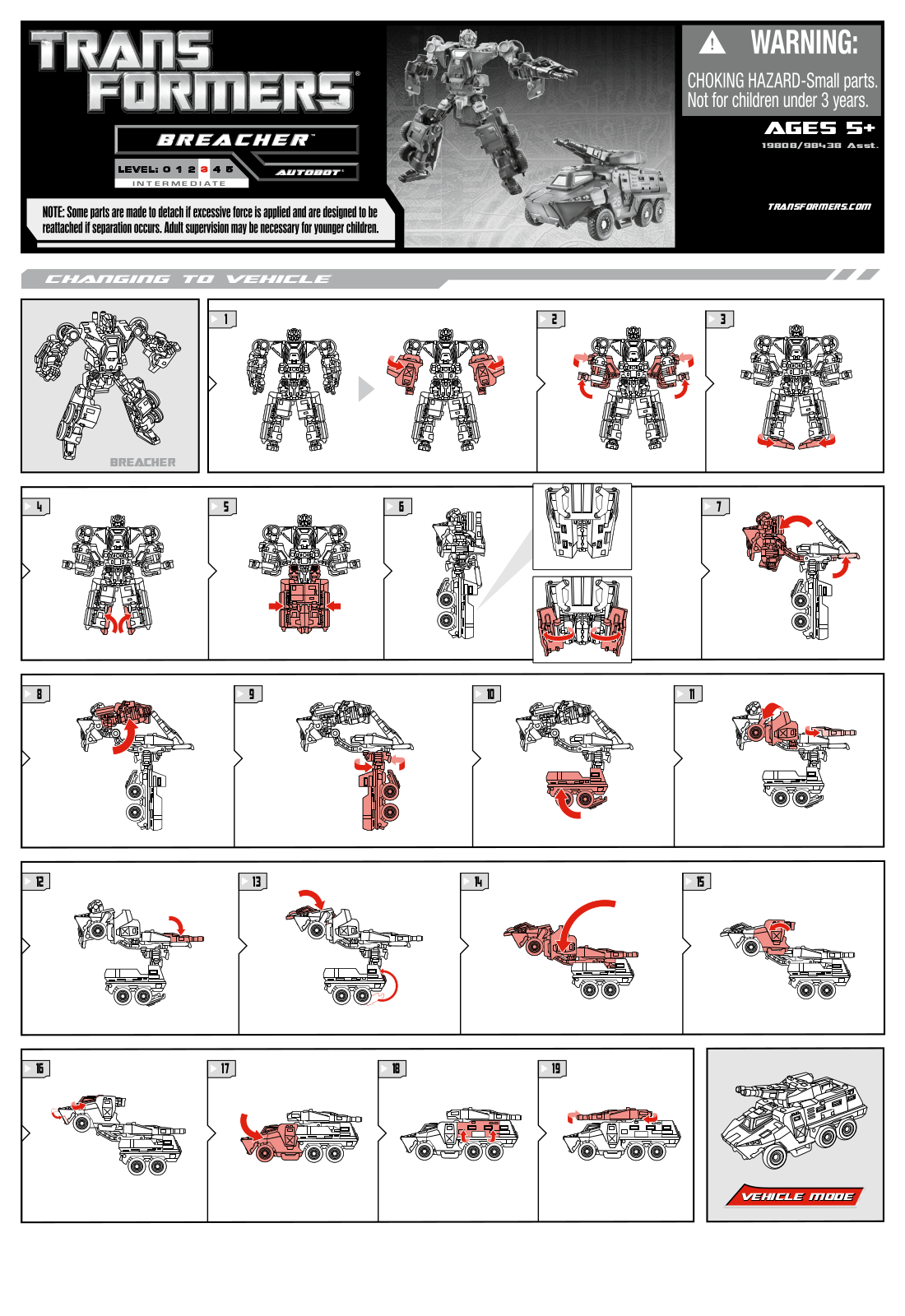 HASBRO Transformers Breacher User Manual