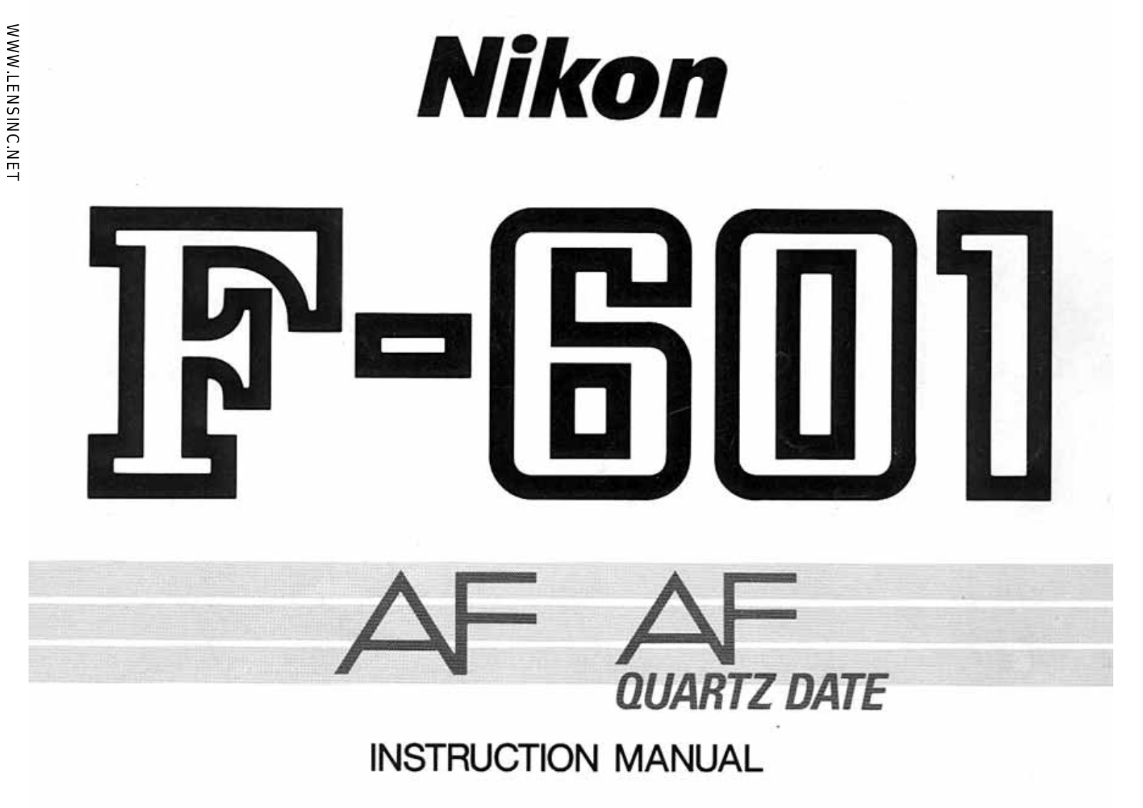 Nikon F601 Instruction Manual