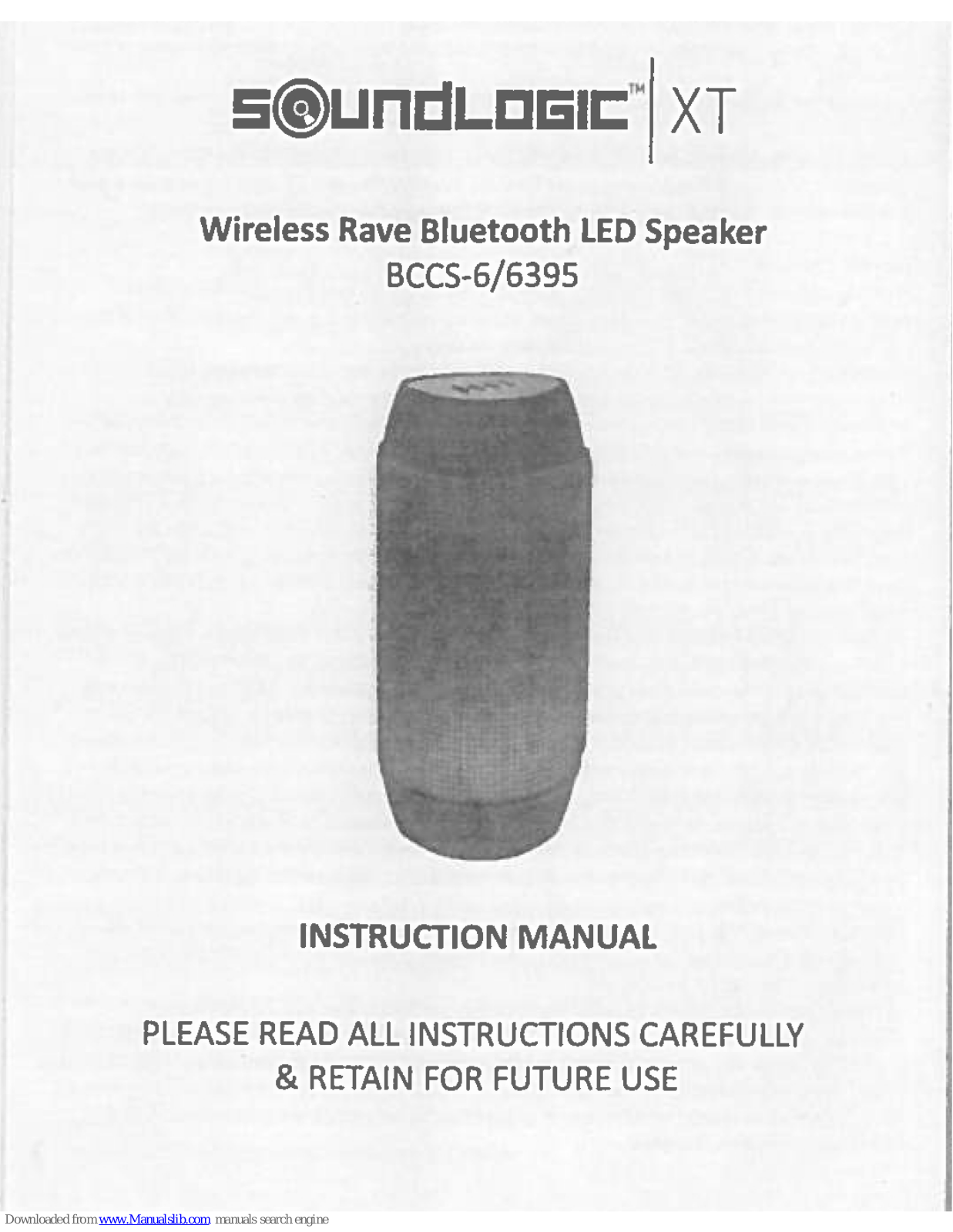 SoundLogic BCCS-6/6395 Instruction Manual