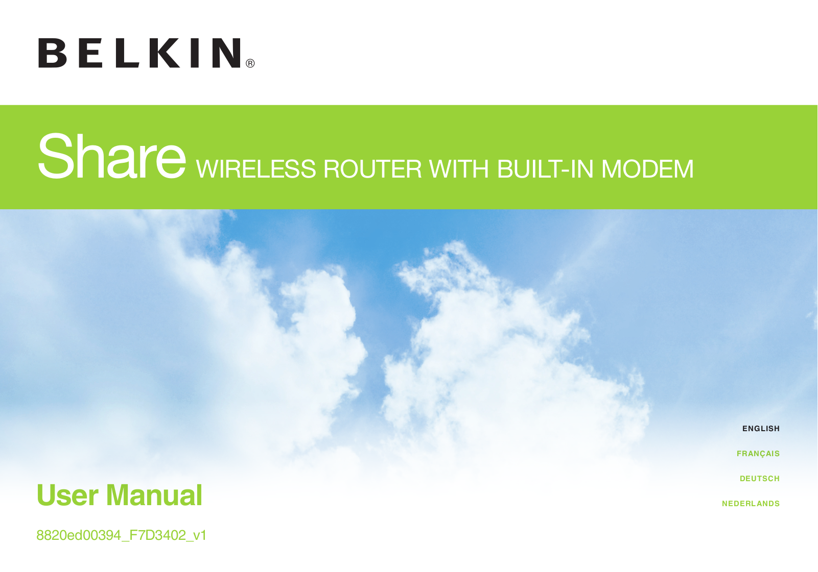 Belkin F7D3402 User Manual