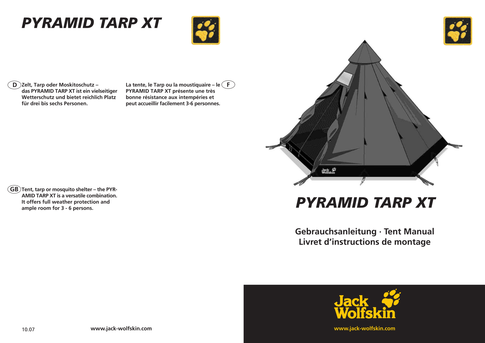 Jack Wolfskin Pyramid Tarp XT User Manual