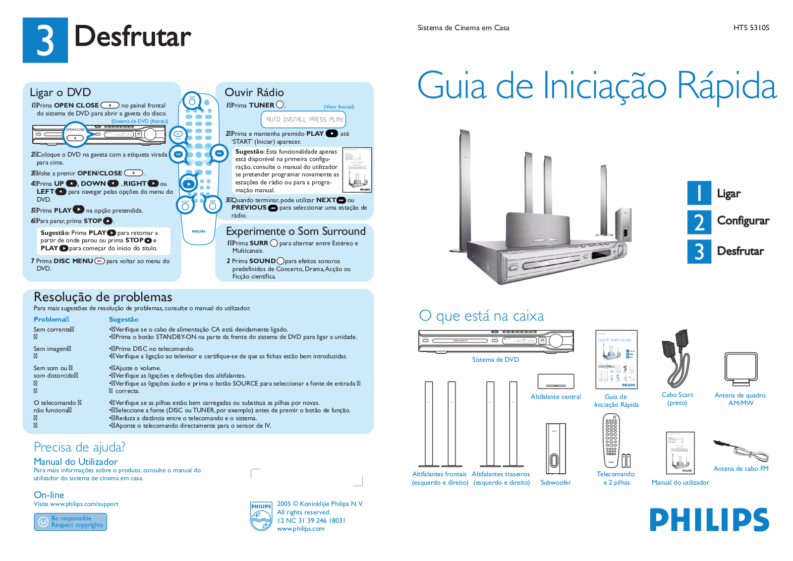 Philips HTS 5310S Getting Started Guide