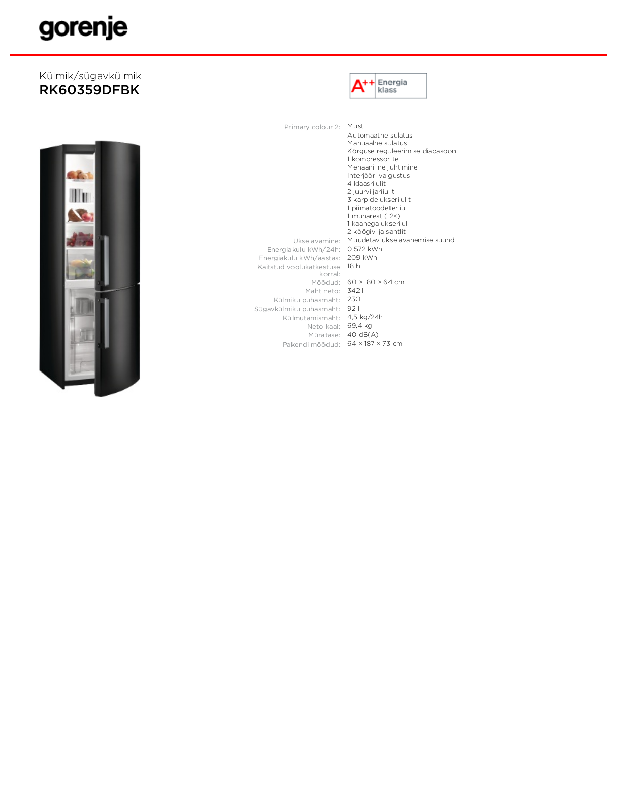 Gorenje RK60359DFBK BROCHURE