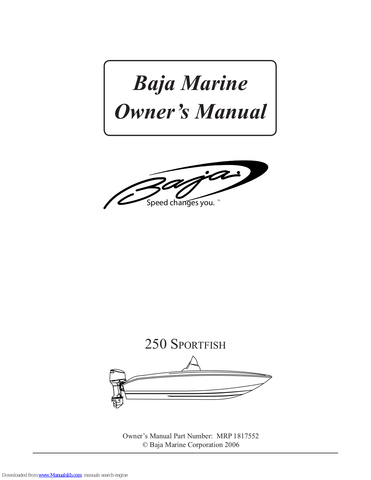 Baja Sportfish 250 Owner's Manual