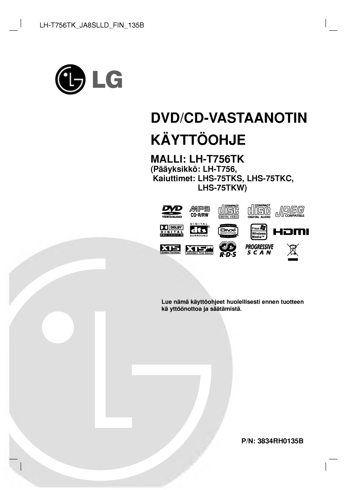 LG LH-T756TK User manual