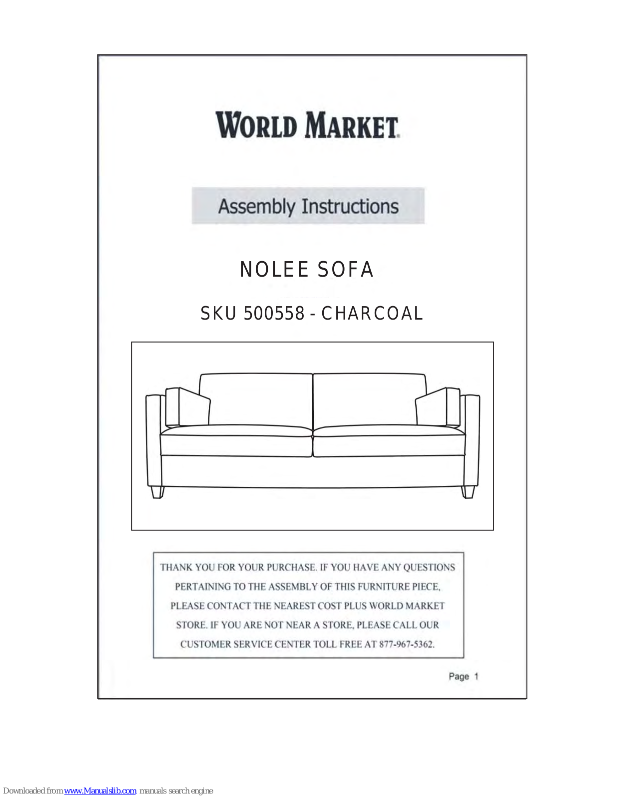 World Market 500558 Assembly Instructions