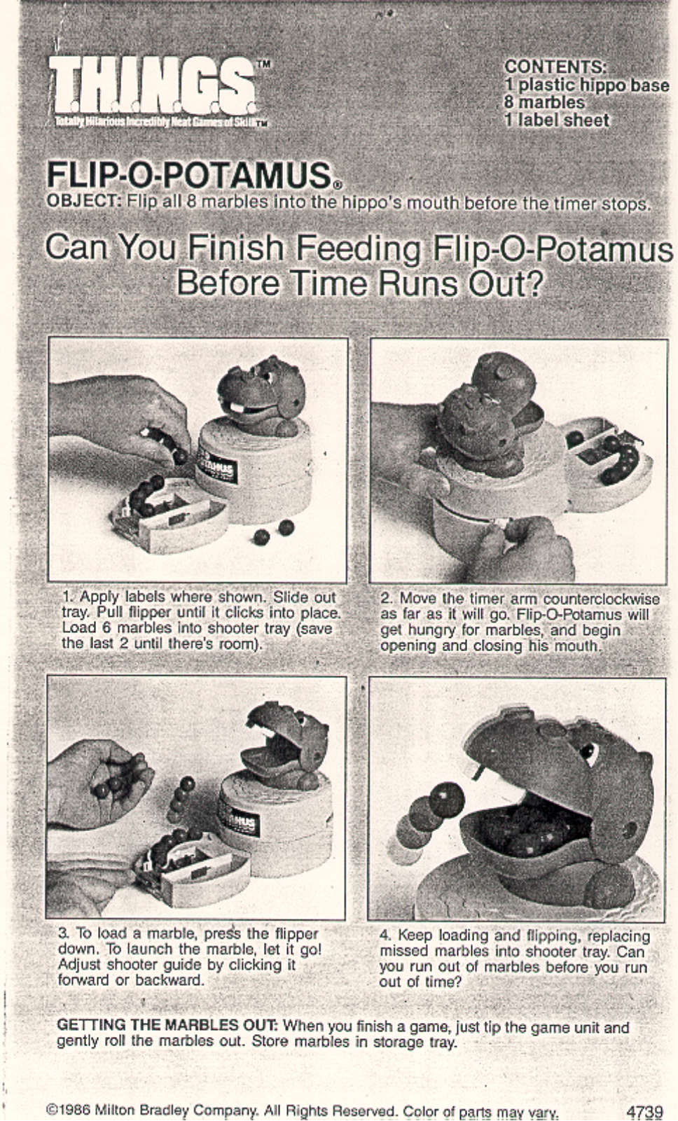 Hasbro T.H.I.N.G.S. FLIP-O-POTAMUS User Manual