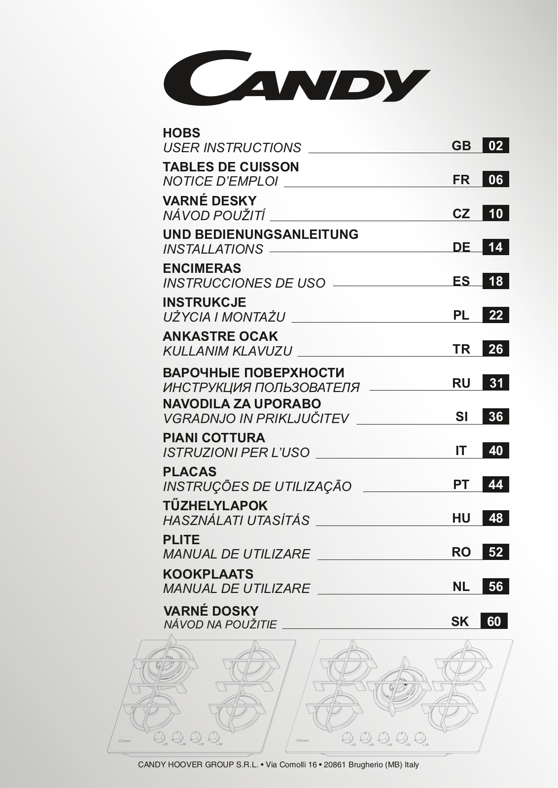 Candy CVG74WPW User Manual