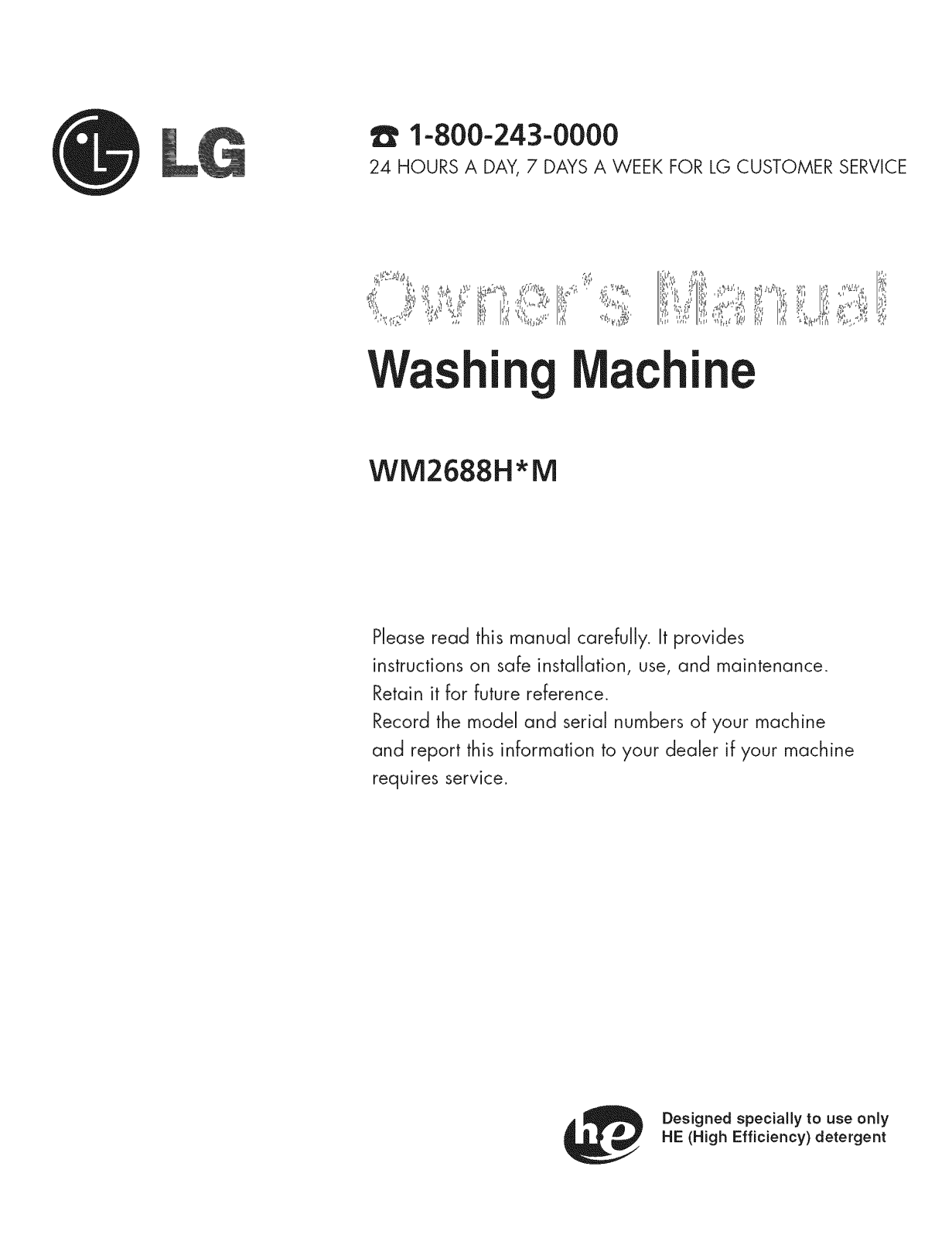 LG WM2688HWMA, WM2688HWM, WM2688HNMA, WM2688HNM Owner’s Manual