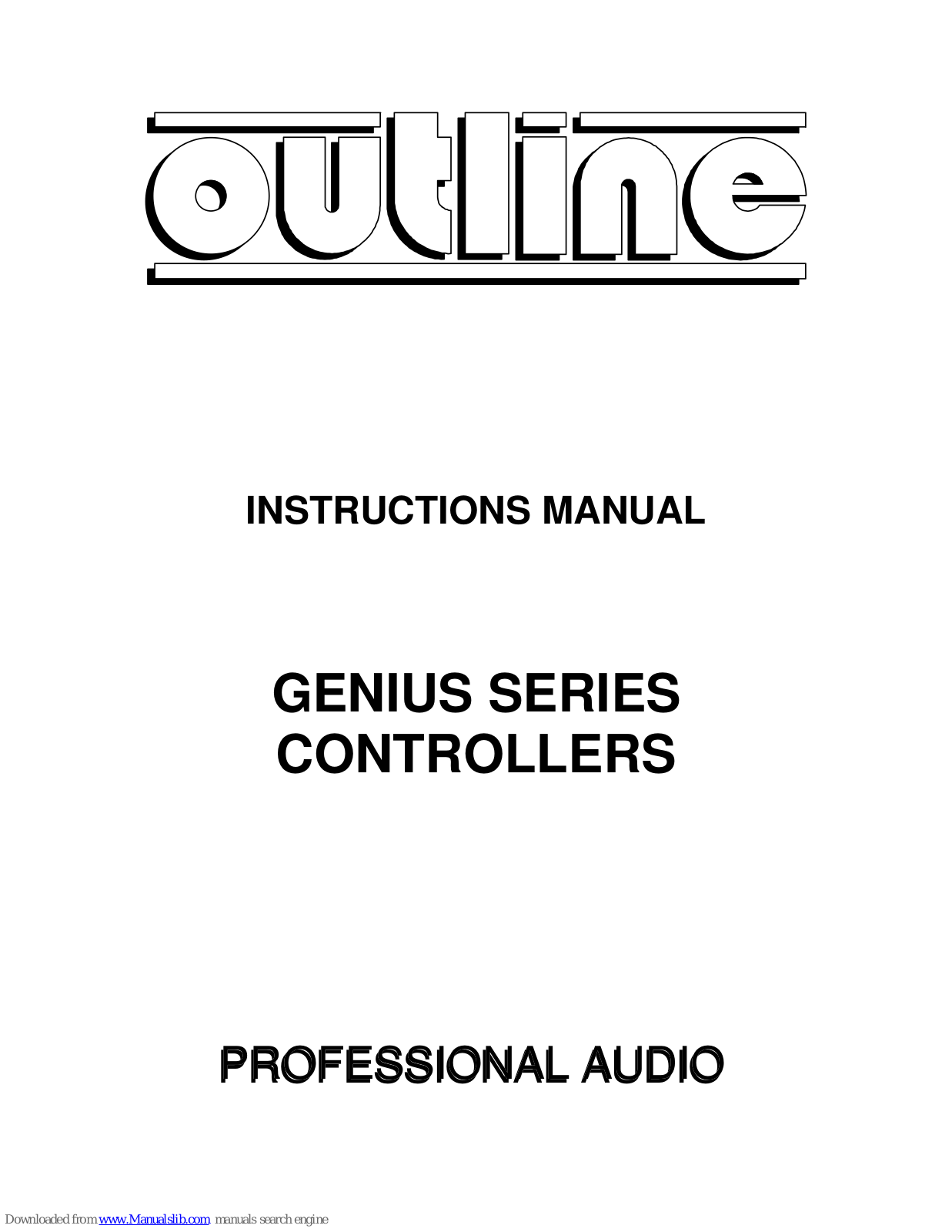 Outline GENIUS, Genius 26, Genius 24 Instruction Manual