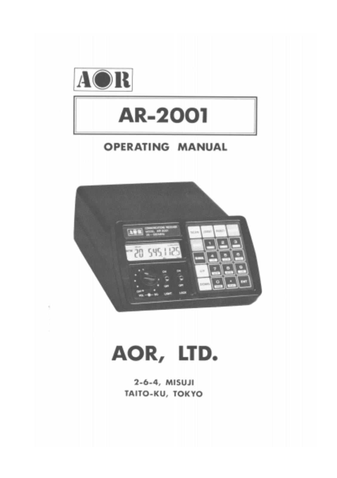 AOR AR2001 User Guide