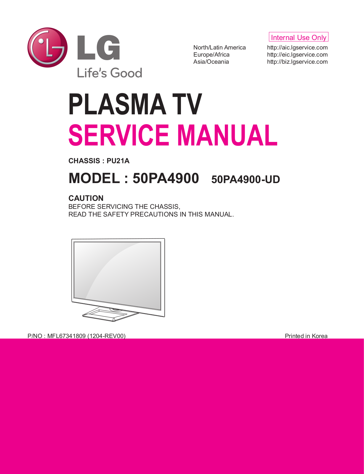 LG 50PA4900-UD Schematic