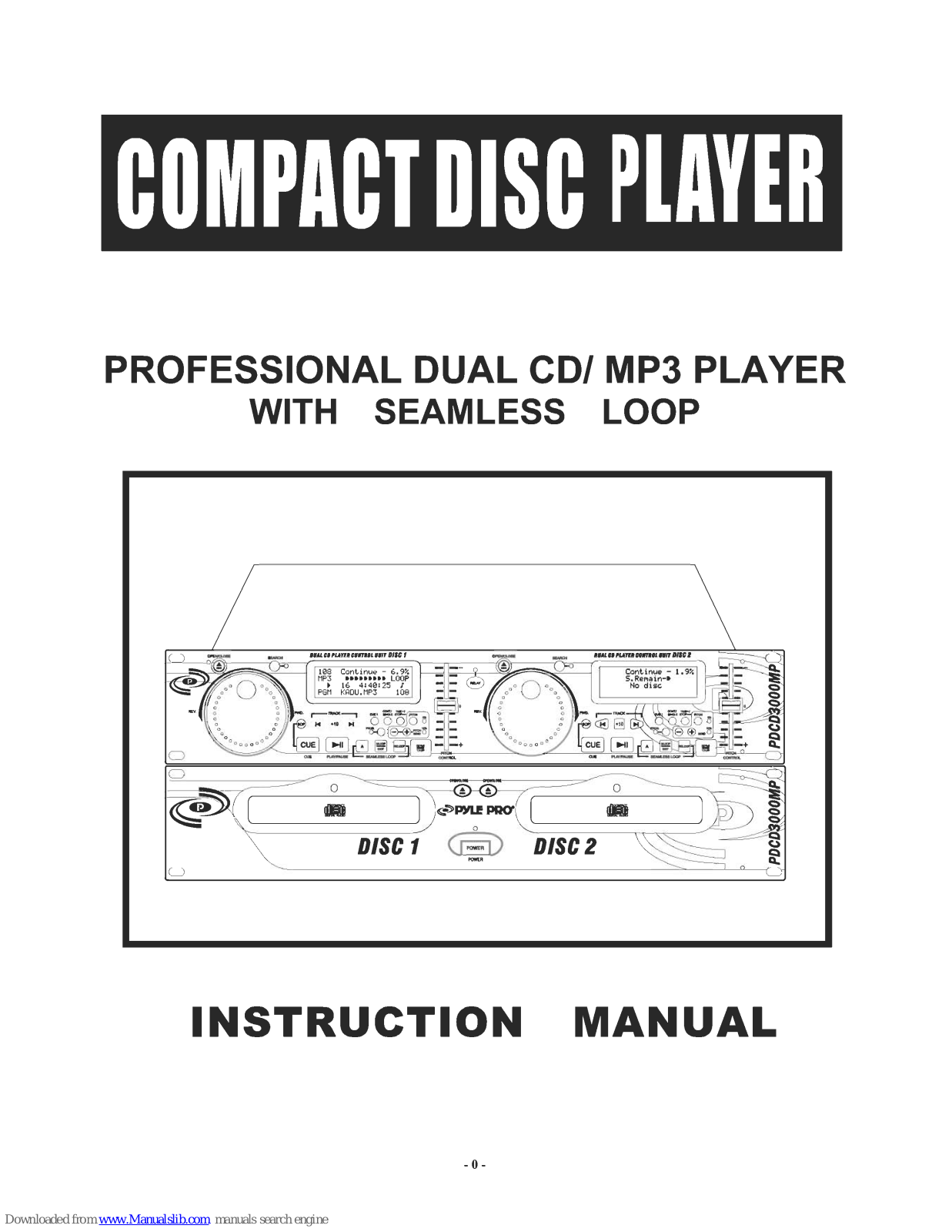 Pyle Pro PDCD3000MP Instruction Manual