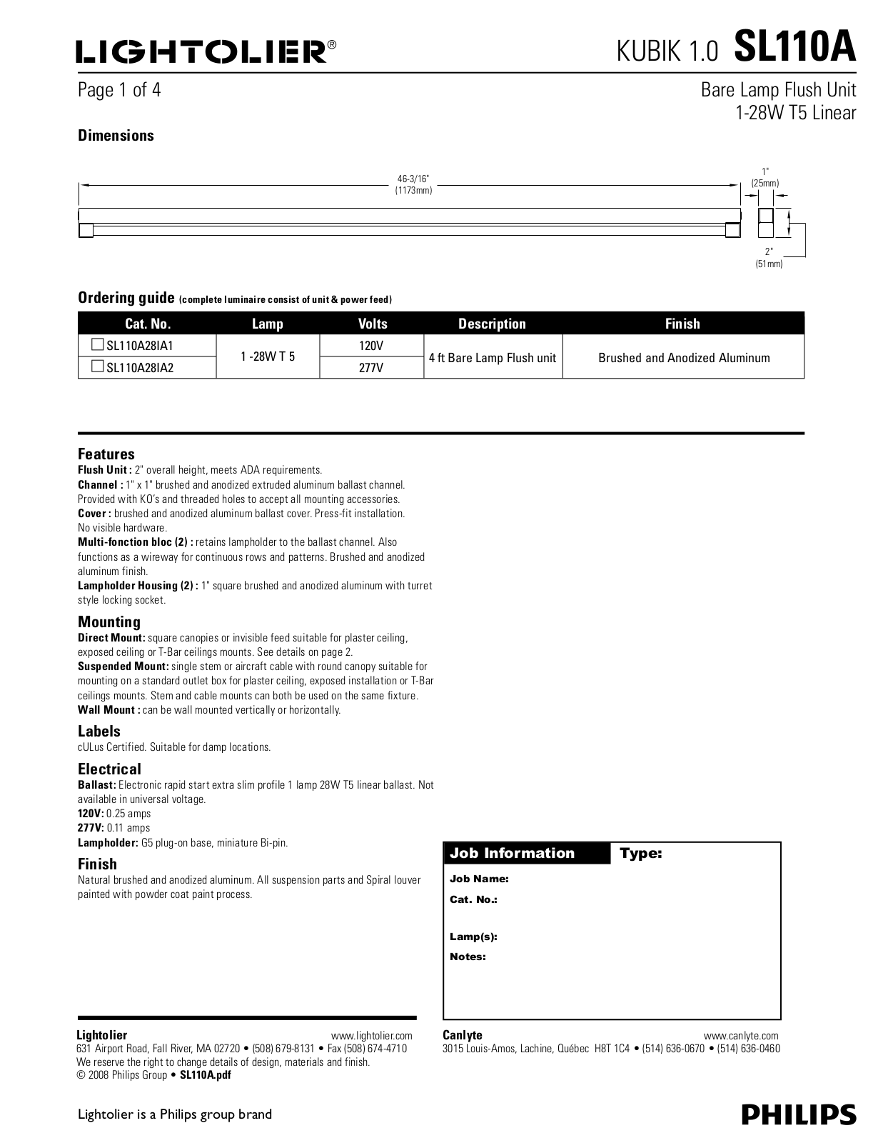 Philips SL110A User Manual