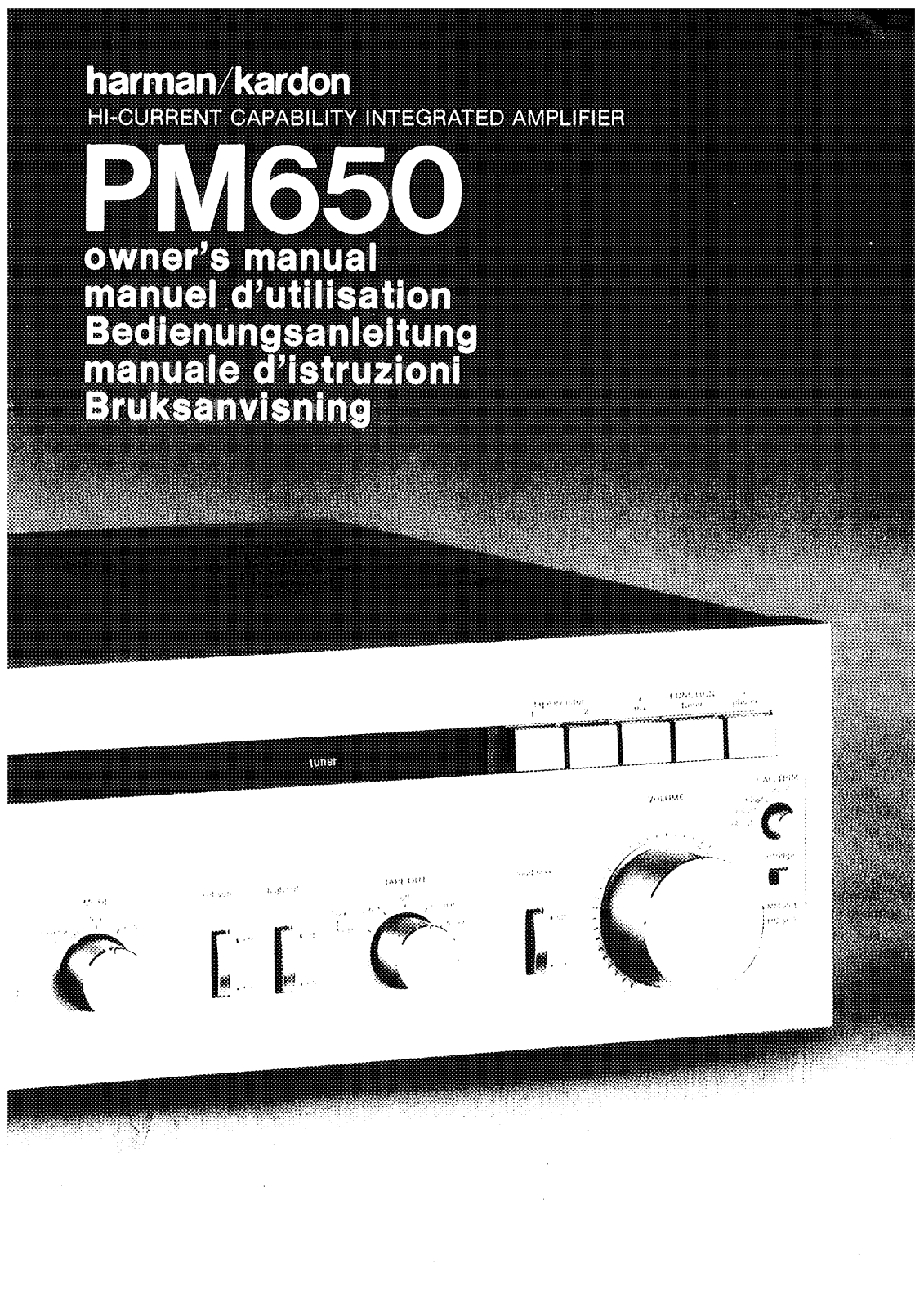 Harman Kardon PM-650 Owners manual