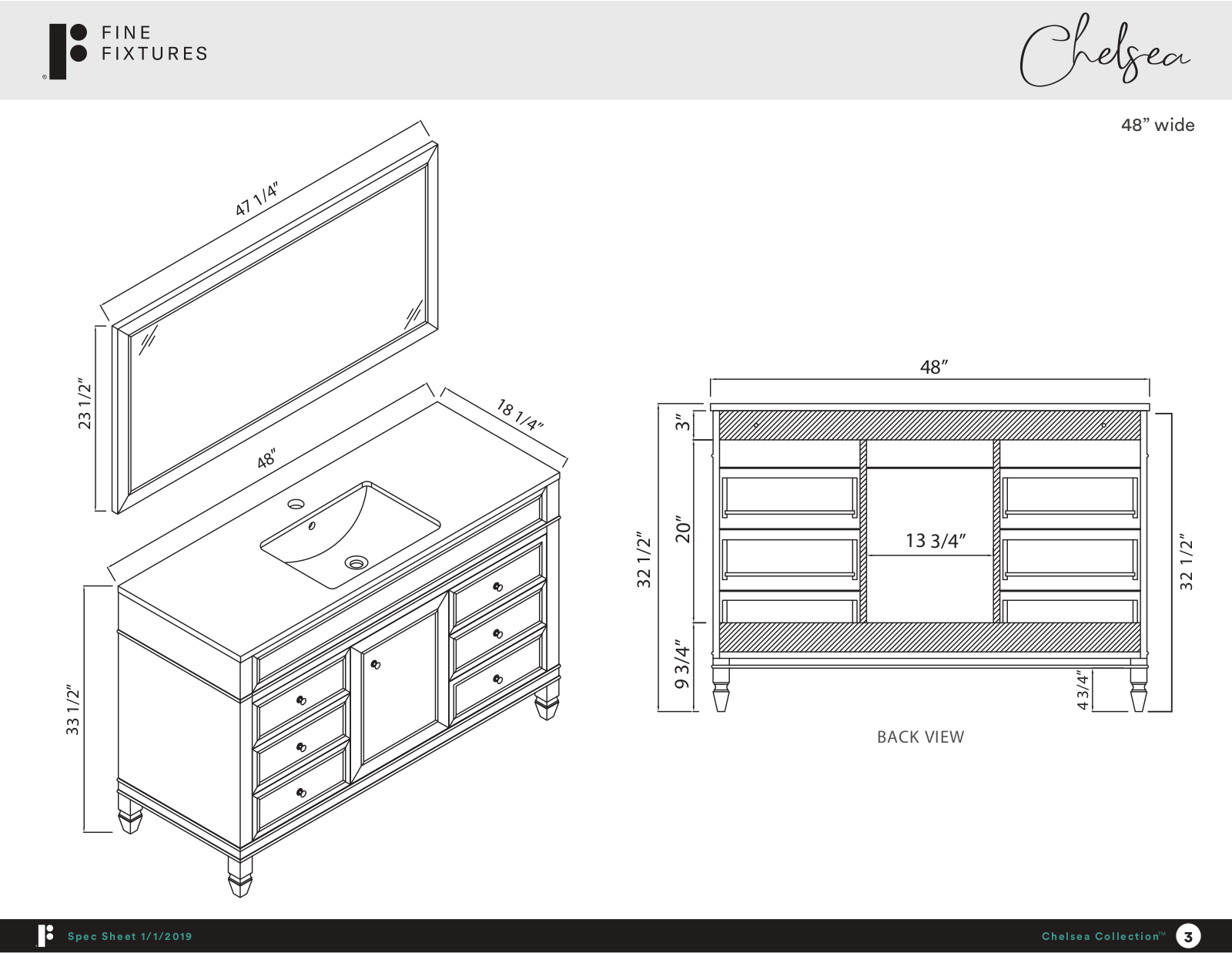 Fine Fixtures CH48GGWHTP Specifications - ManualMachine.com
