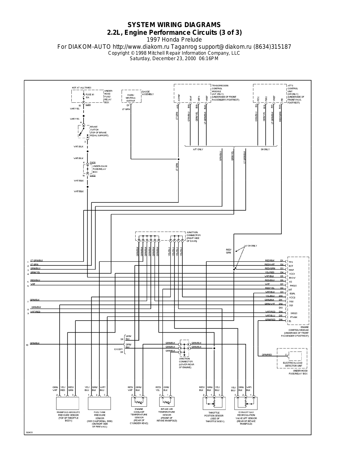 Honda Prelude 1997-1999 Wire Diagrams  17476