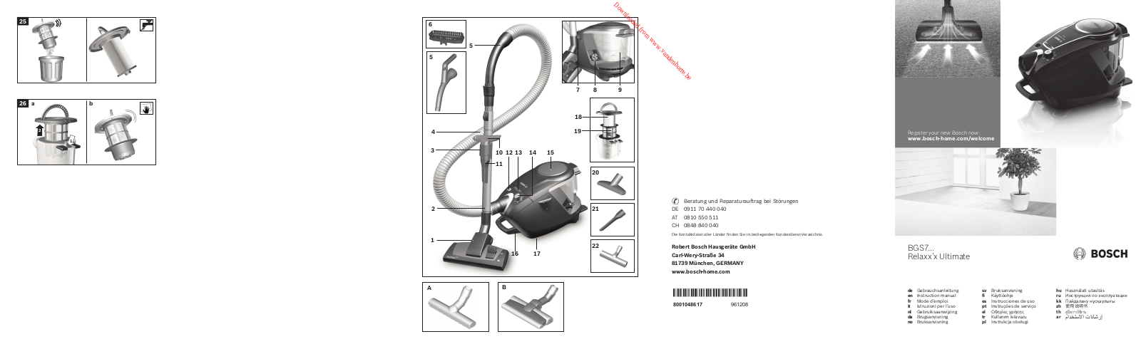 BOSCH BGS7 User Manual