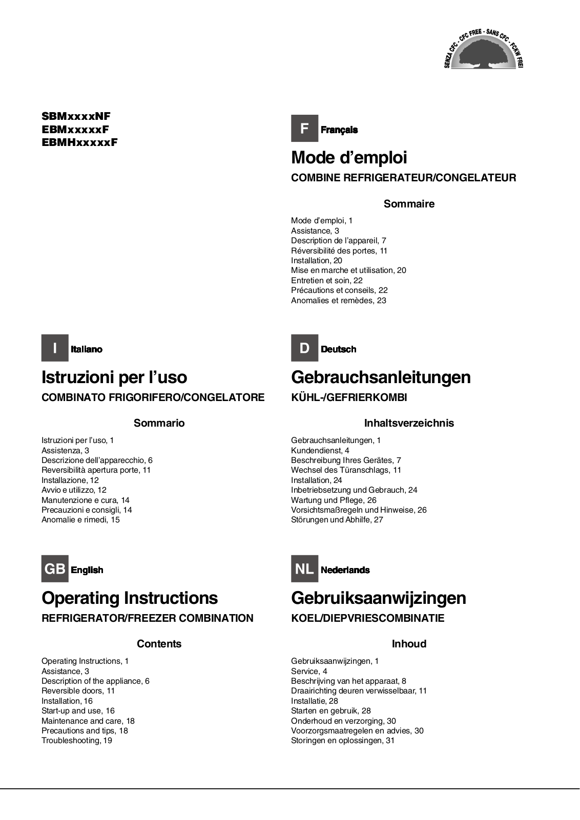 HOTPOINT EBM18220F, EBM18210F User Manual