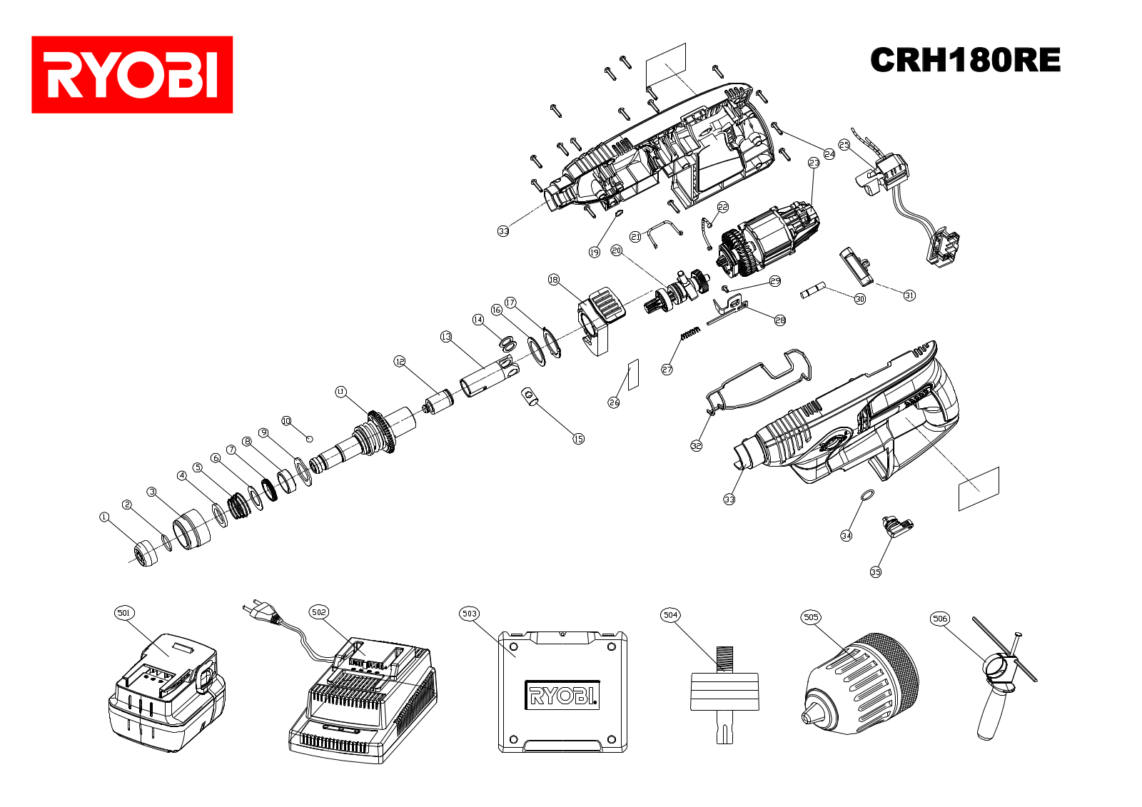 Ryobi CRH180RE User Manual