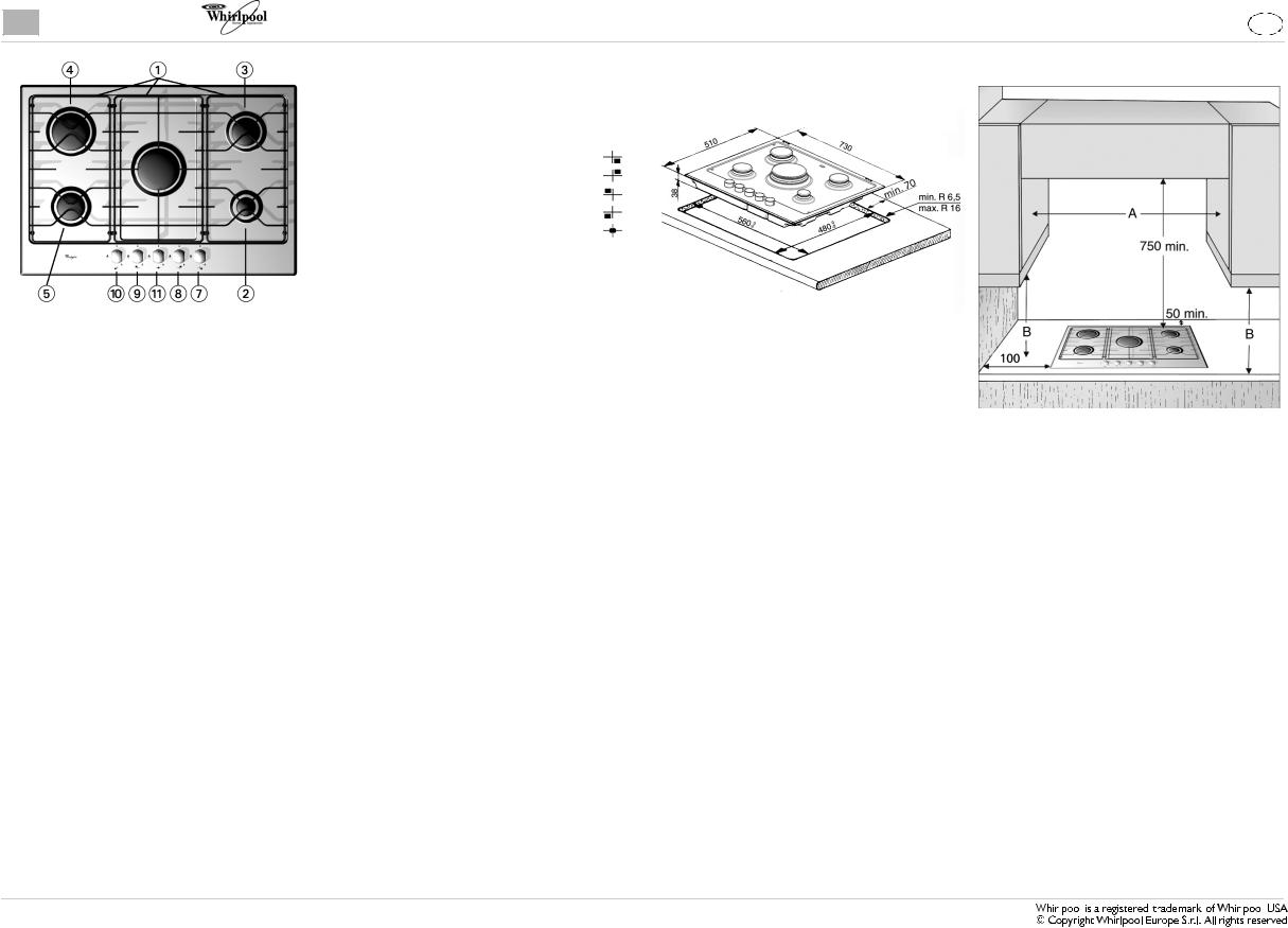 Whirlpool AKT 715/IX PROGRAM CHART