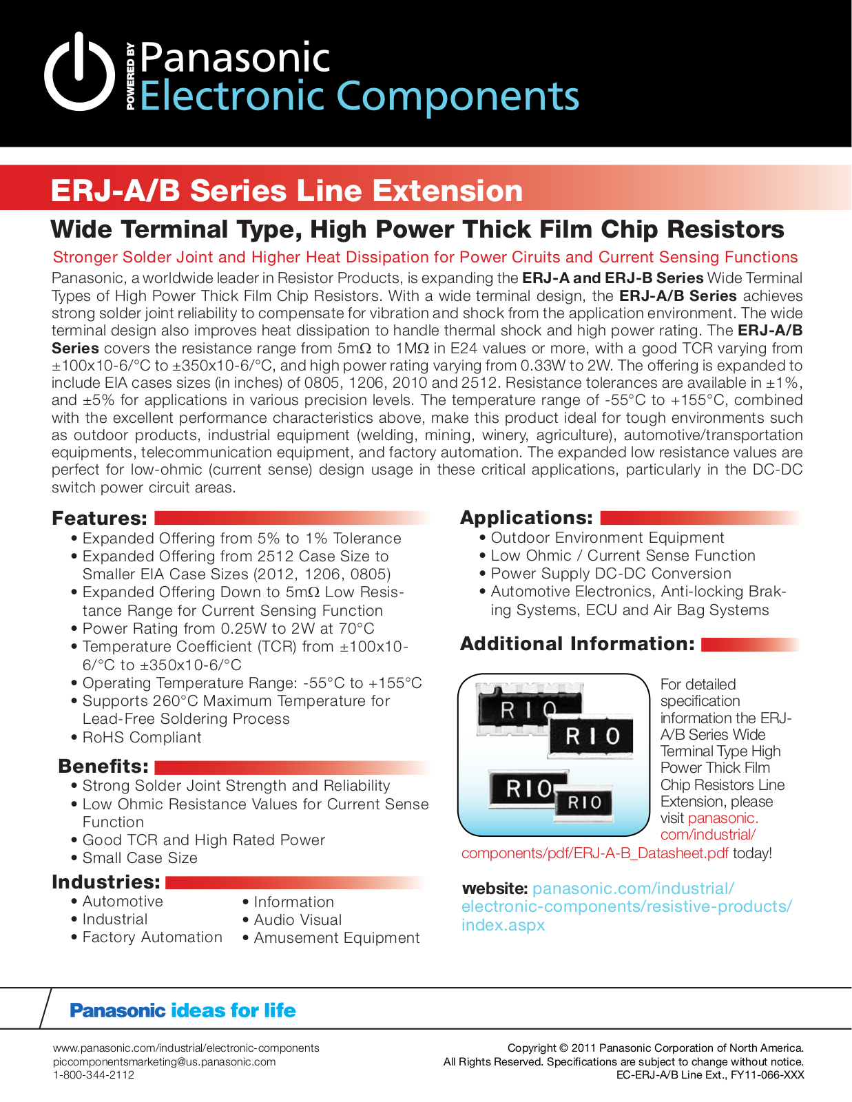 Panasonic ERJ-A-B User Manual