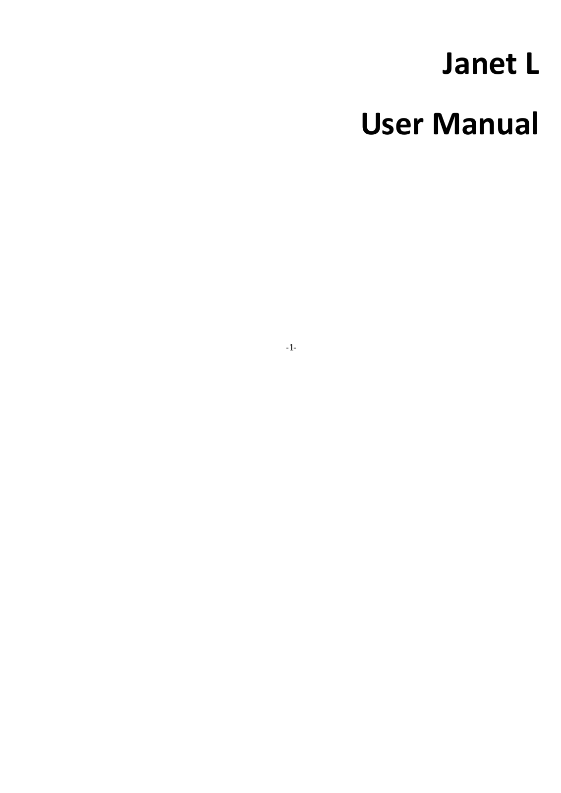 BLU JANET L User Manual