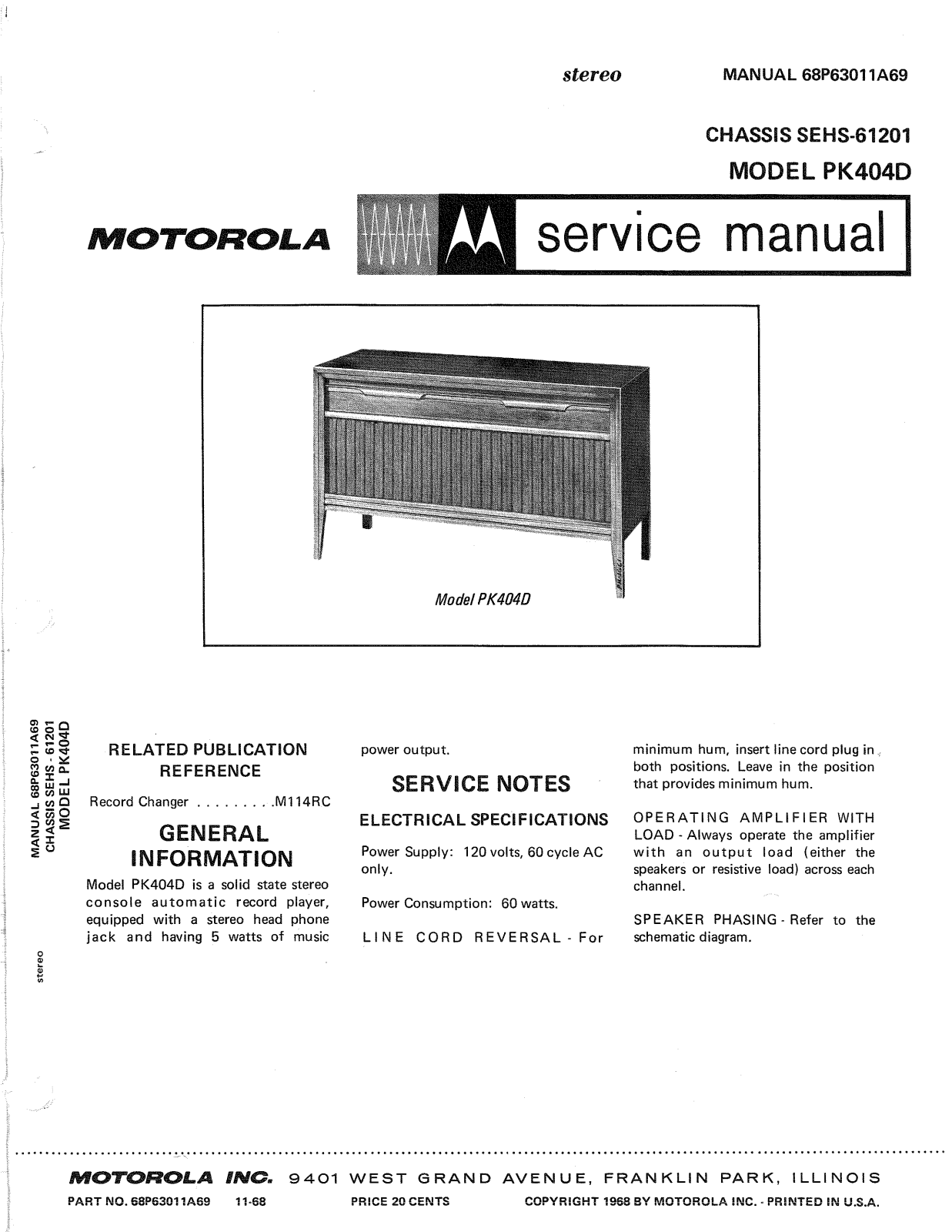 Moth Audio PK-404-D Service manual