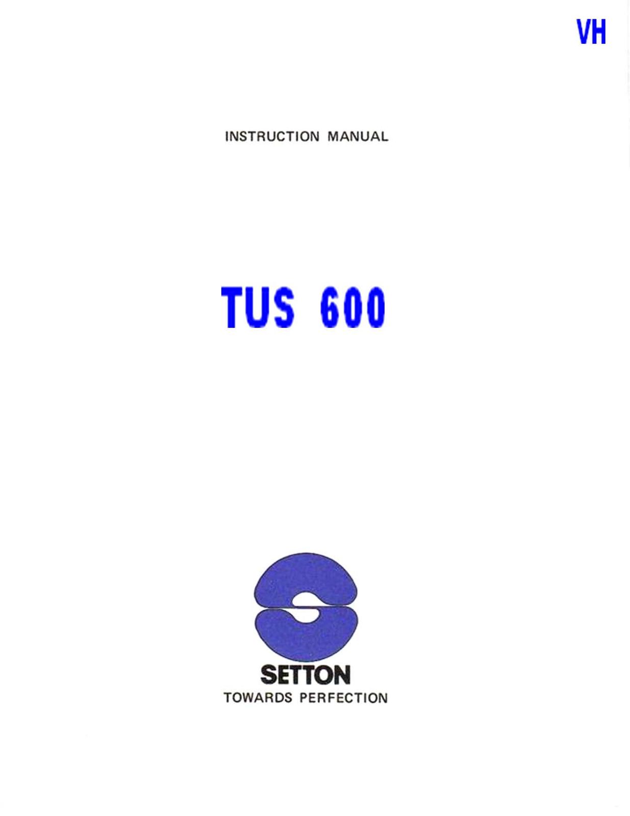 Setton TUS-600 Owners Manual