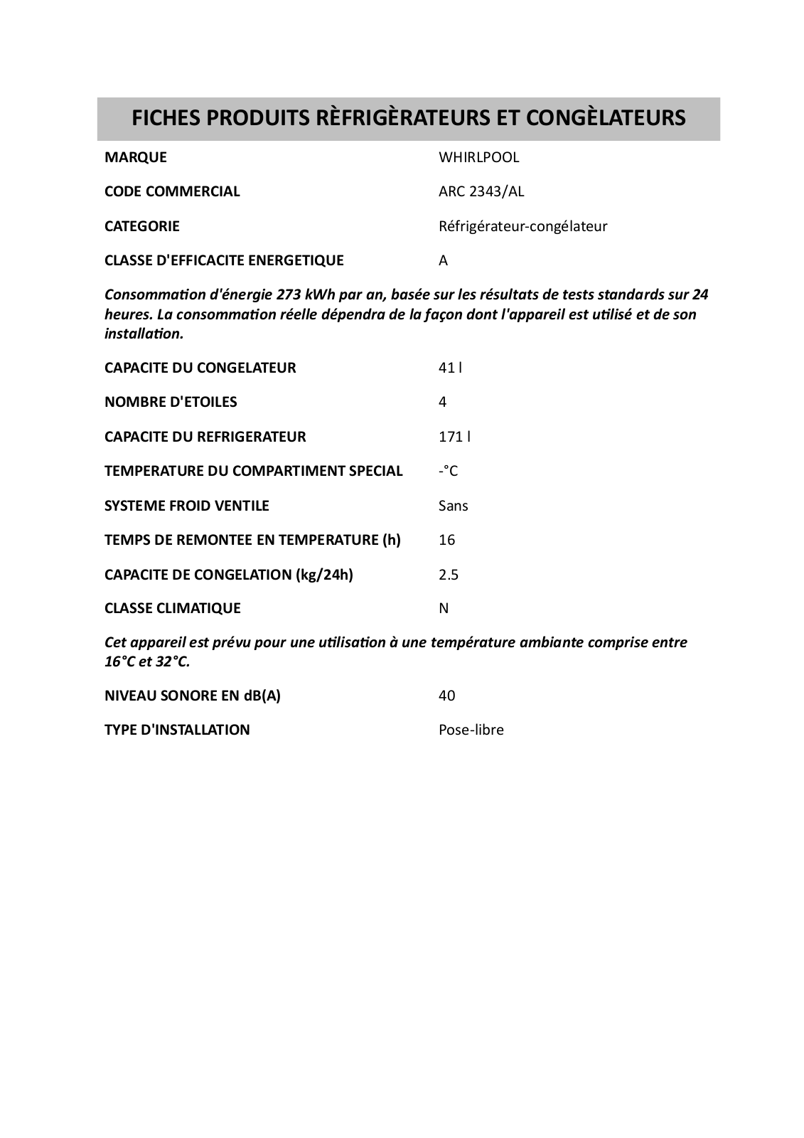 Whirlpool DPA28 INSTRUCTION FOR USE