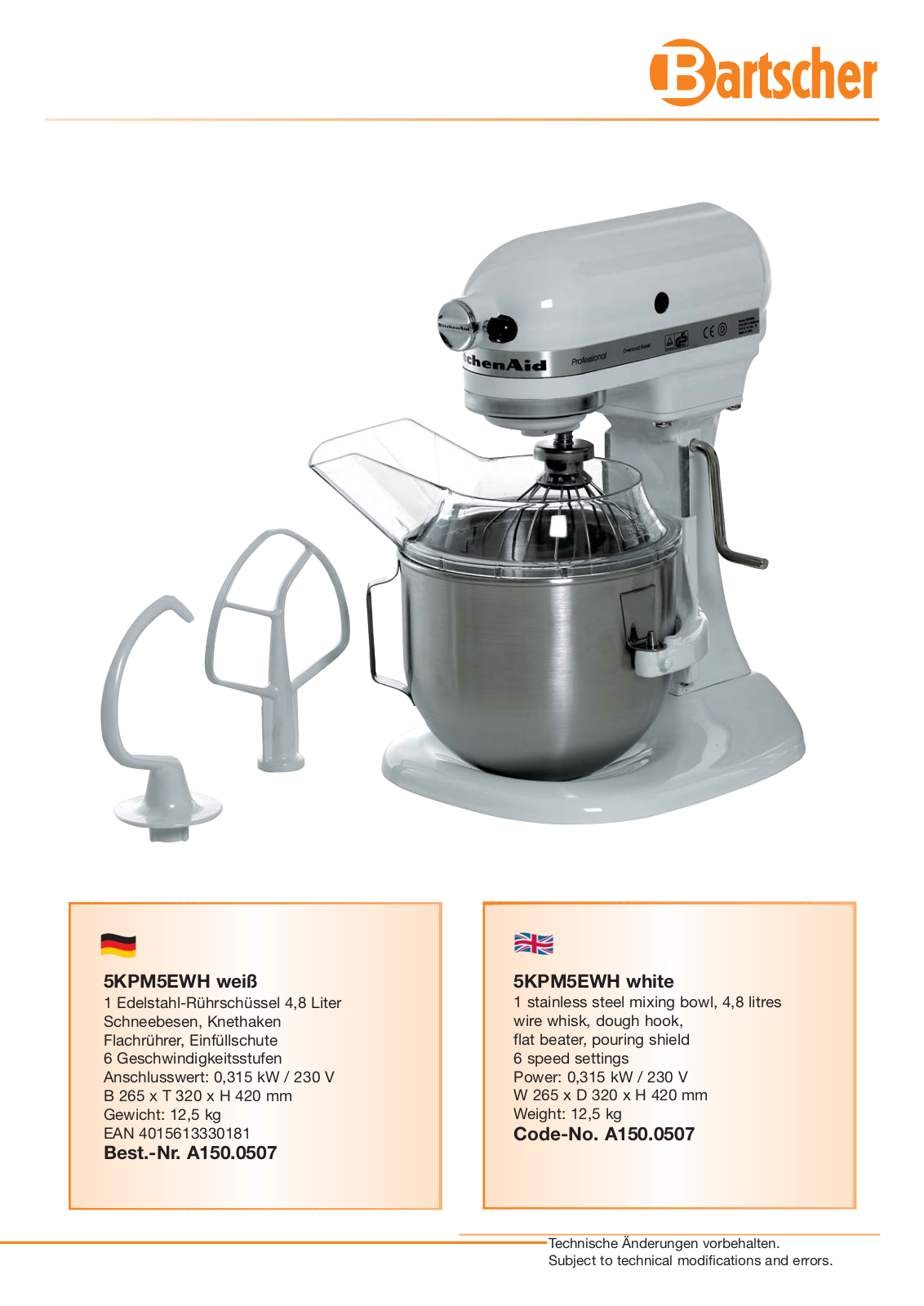 Bartscher A1500507 BROCHURE