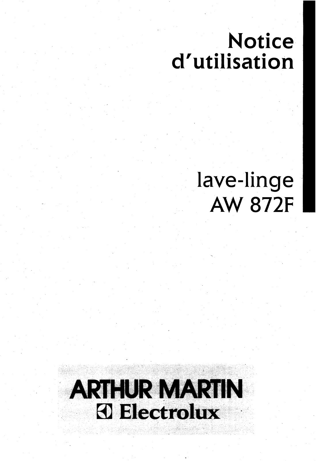 Arthur martin AW872F User Manual