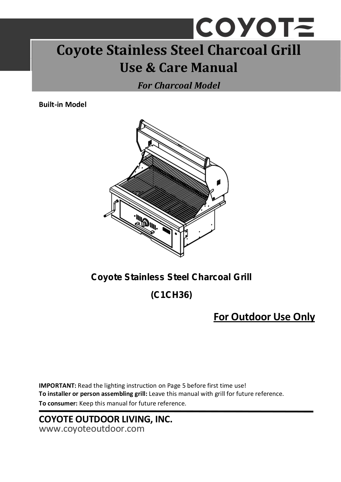 Coyote C1CH36 User Manual