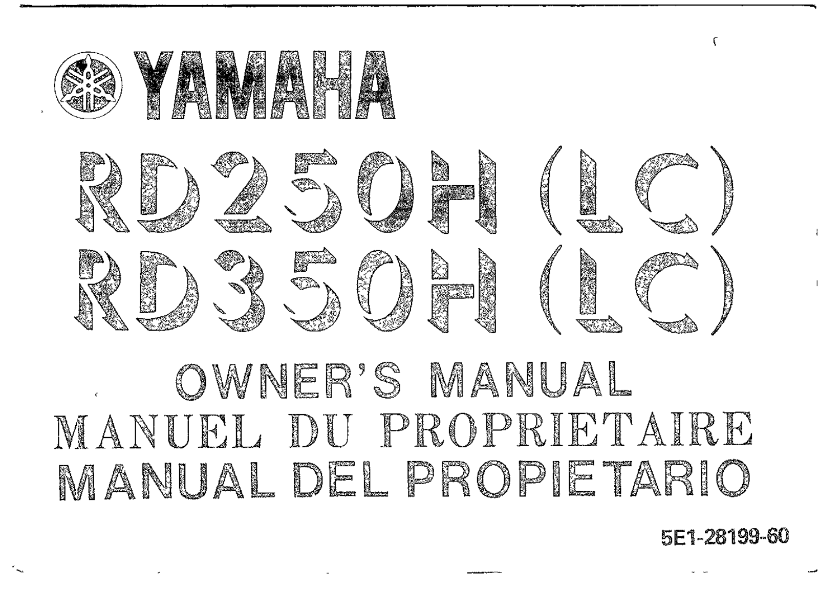 Yamaha RD250LC 1981, RD350LC 1981 Owner's manual