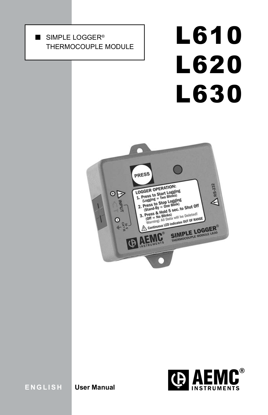 Aemc instruments L630, L610, L620 User Manual