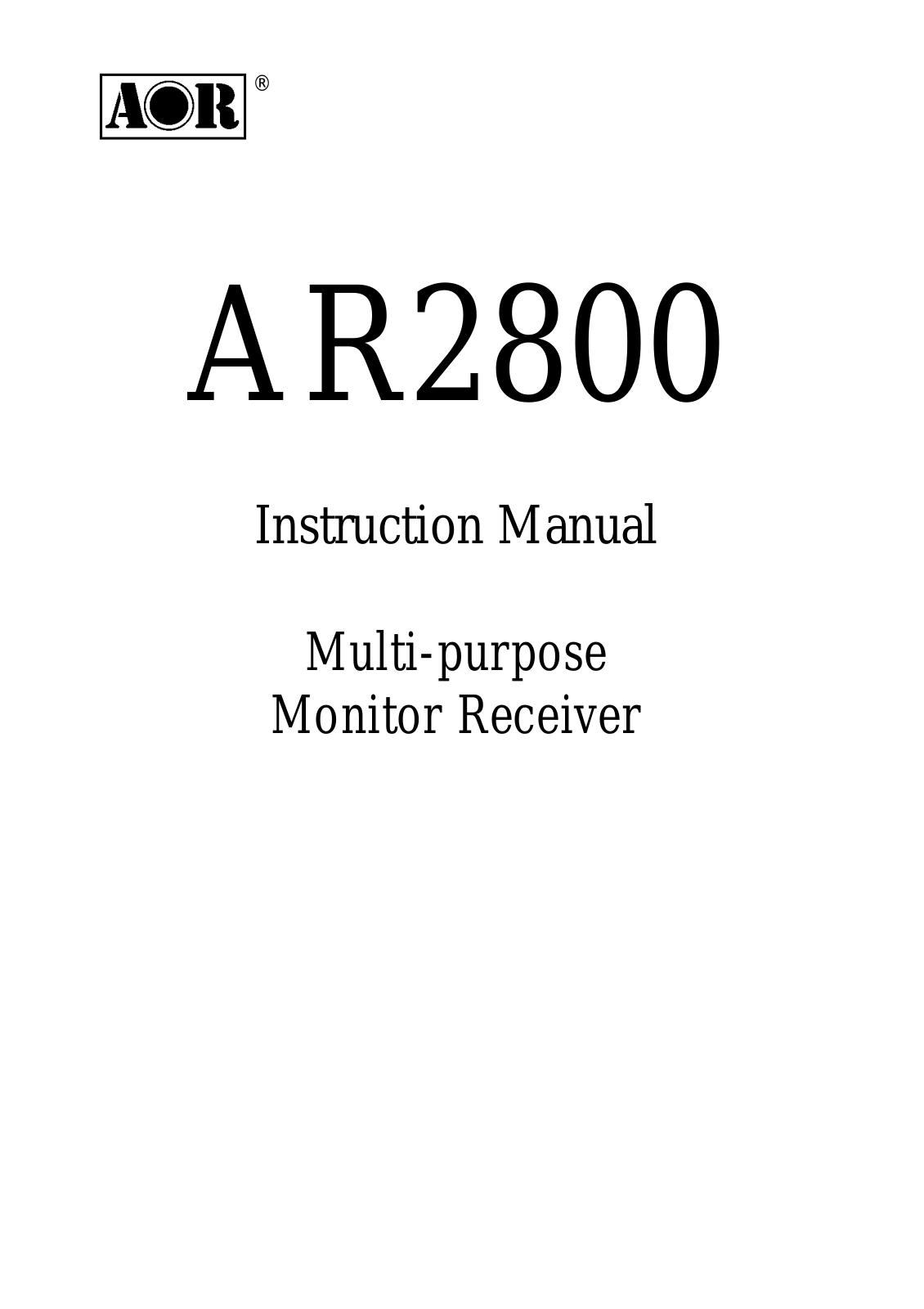 AOR AR2800 User Guide