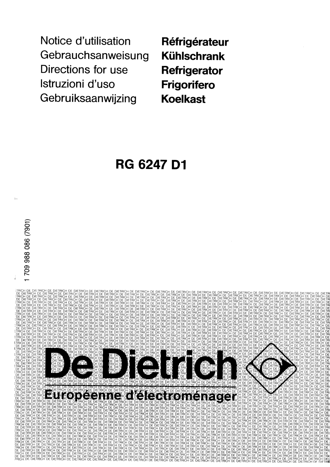 De dietrich RG6247D1 User Manual