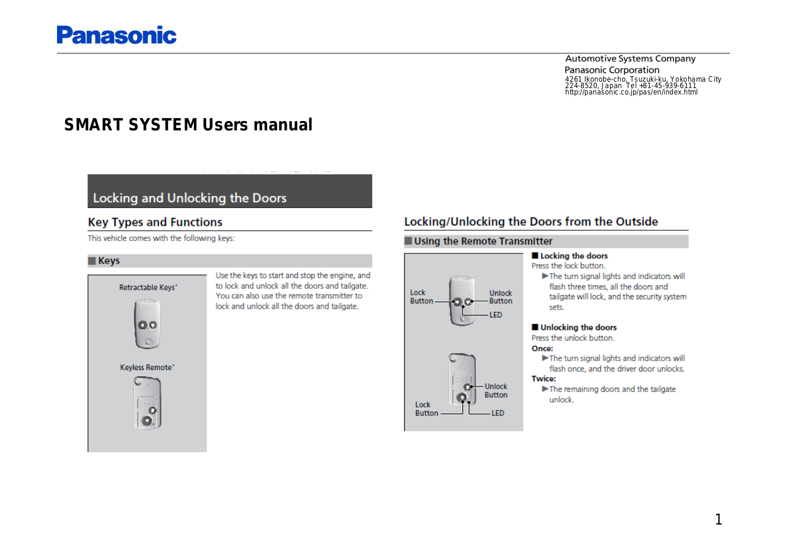 Panasonic 932HK1210A Users Manual