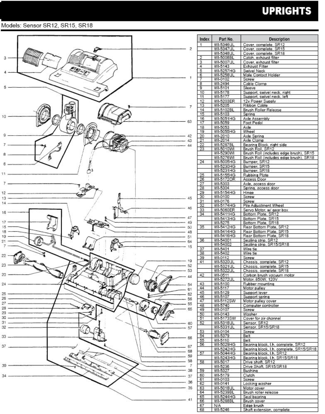 Windsor Sensor Sr18, Sensor Sr12, Sensor Sr15 Service Manual