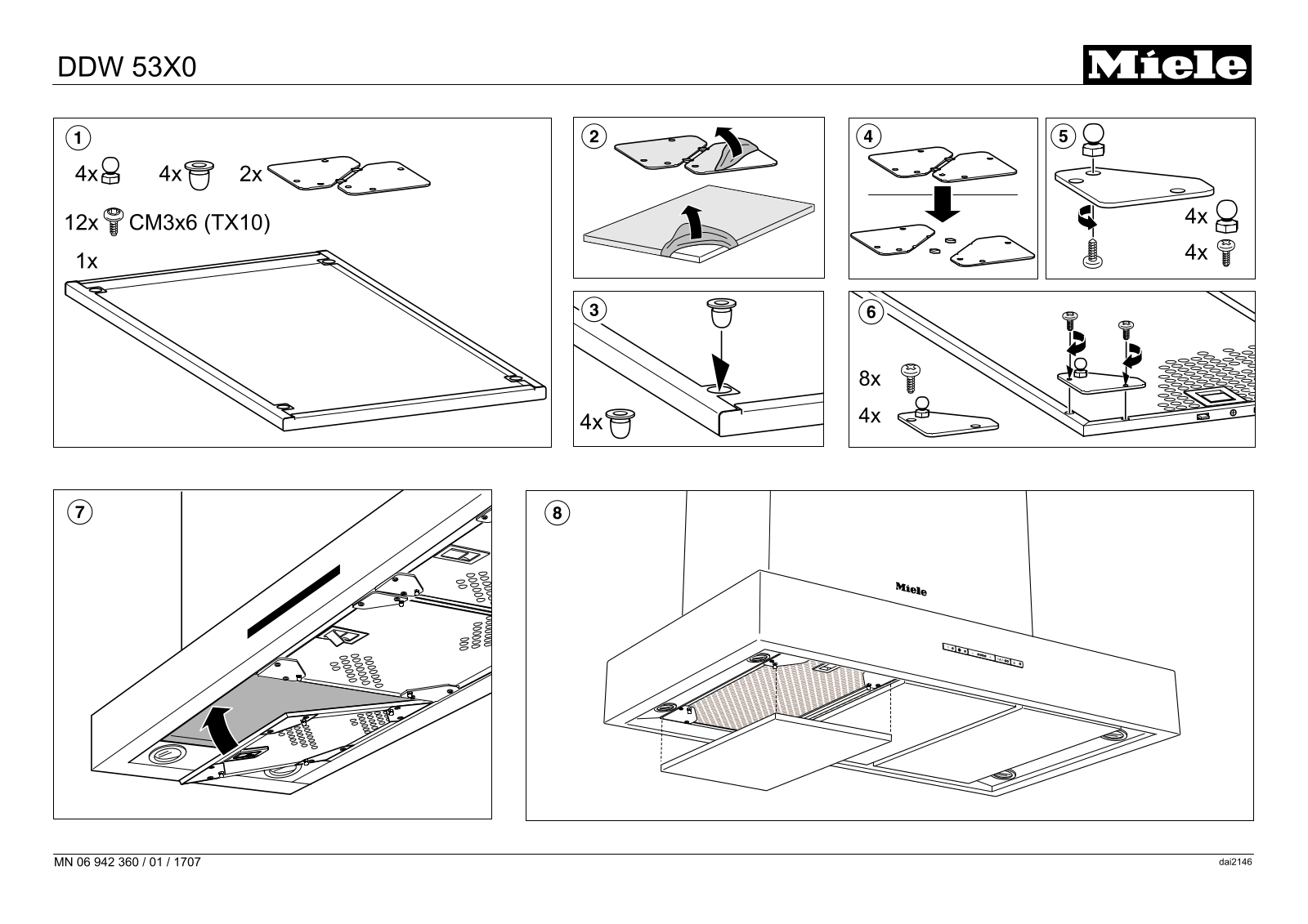 Miele DDI 5320, DDI 5330 Installation instructions