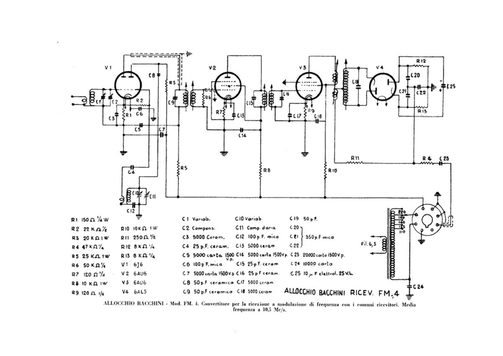 Allocchio Bacchini fm4 schematic