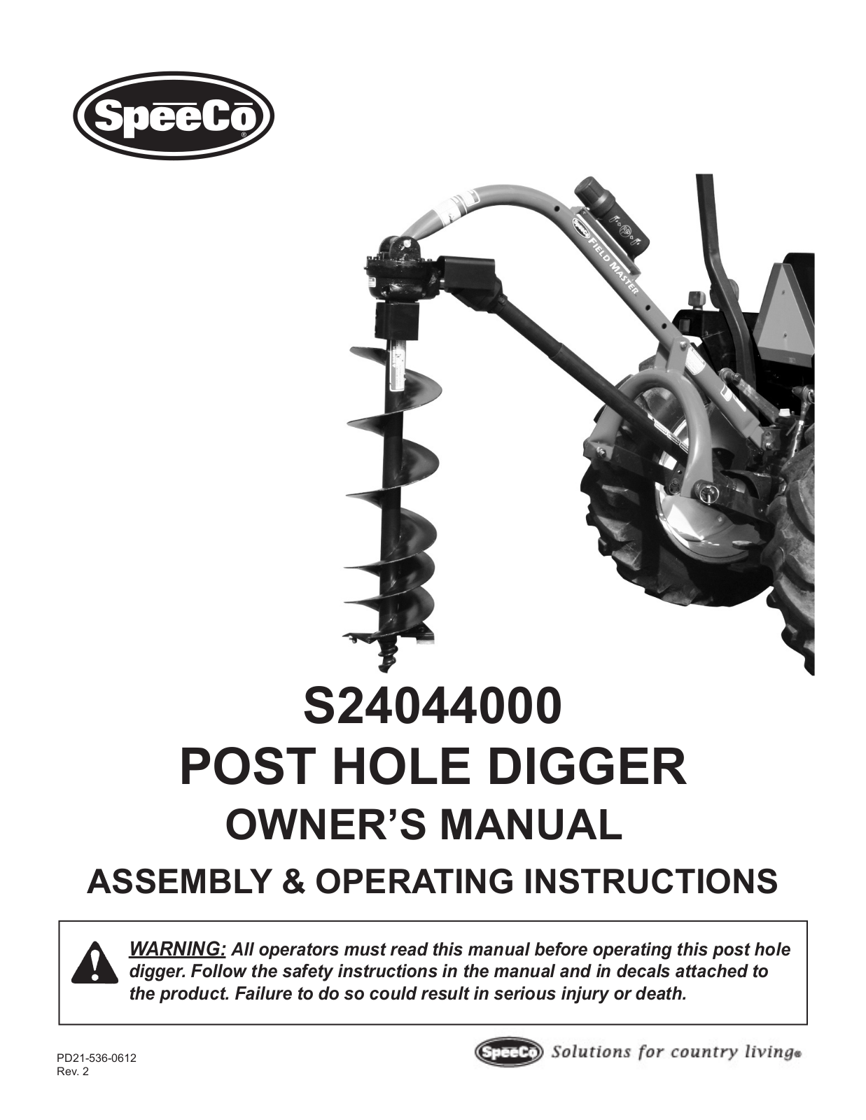 Speeco S24044000 User Manual