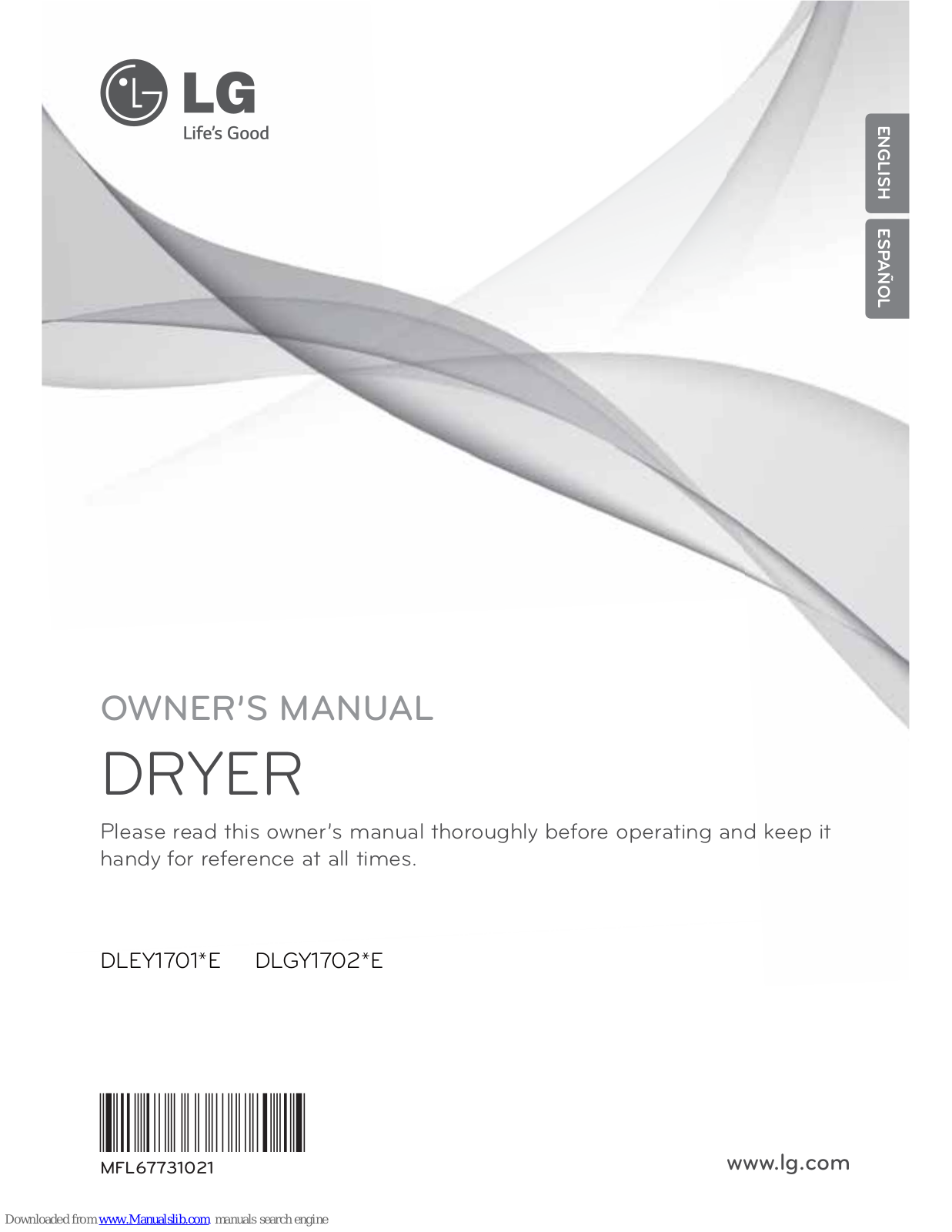 LG DLEY1701E, DLGY1702E Owner's Manual