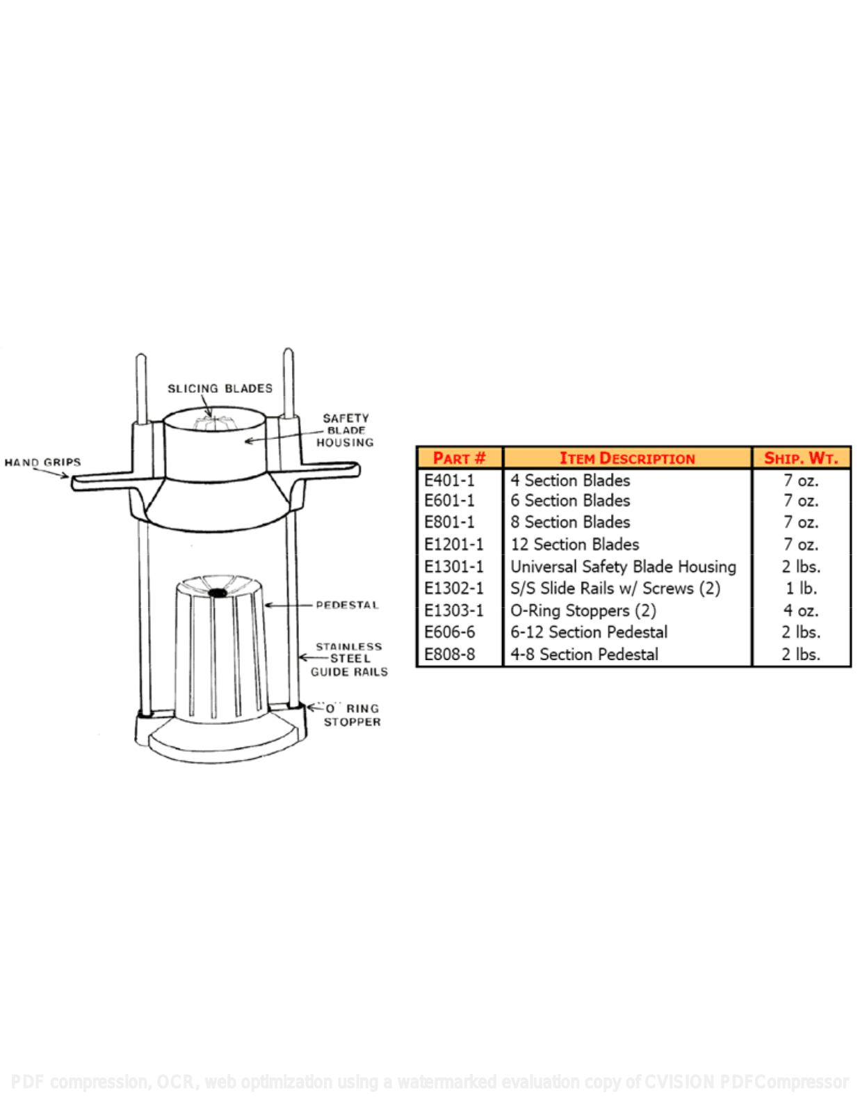 Le-Jo E1201 Parts List