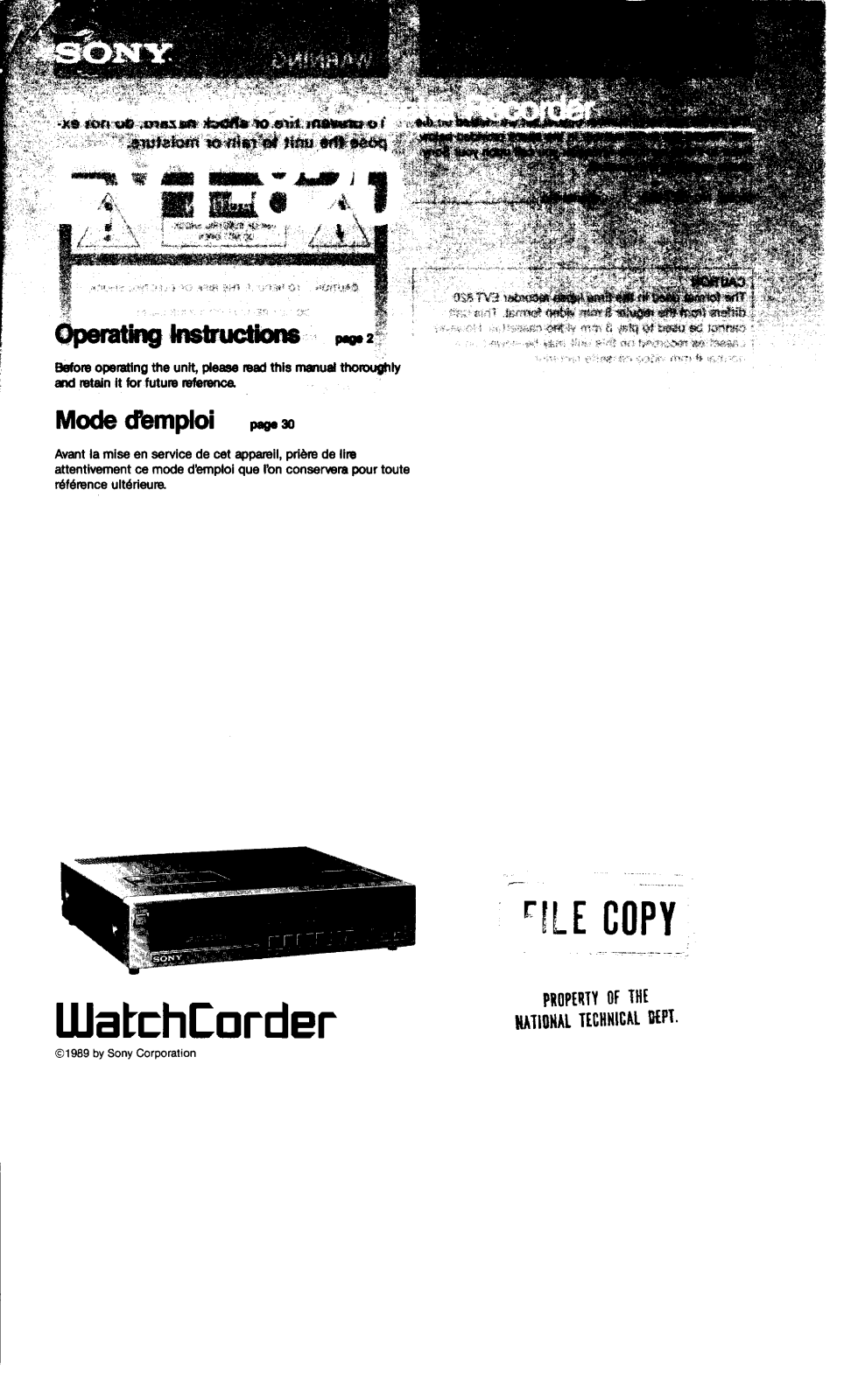 Sony EVT820 Operating Manual