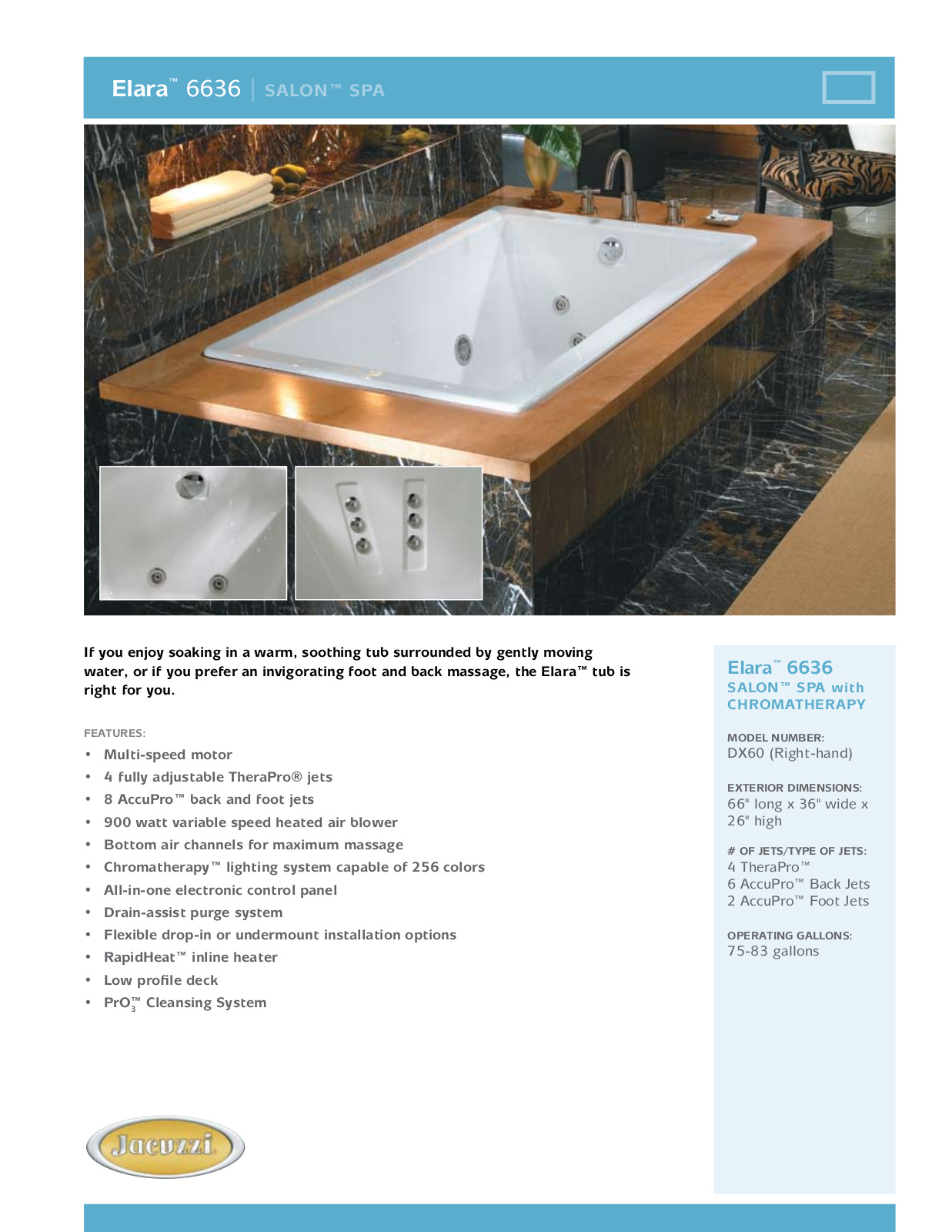 Jacuzzi DX60 User Manual