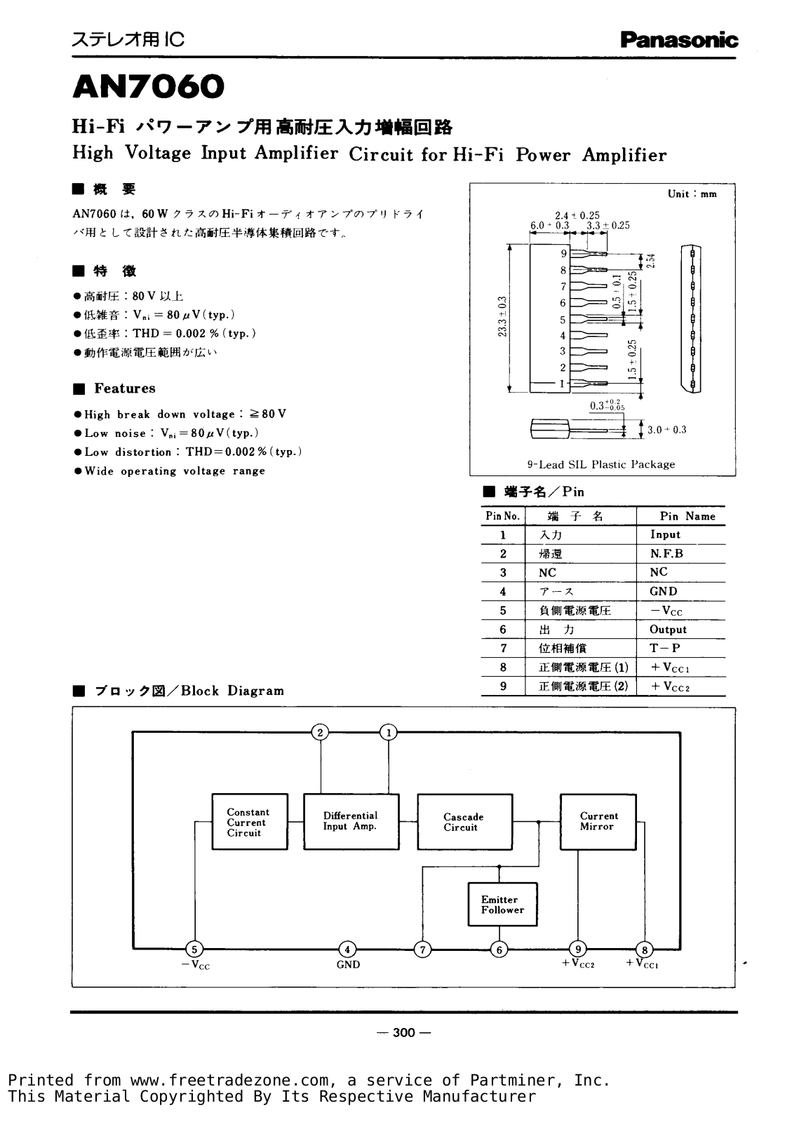 Panasonic AN7060 Diagram