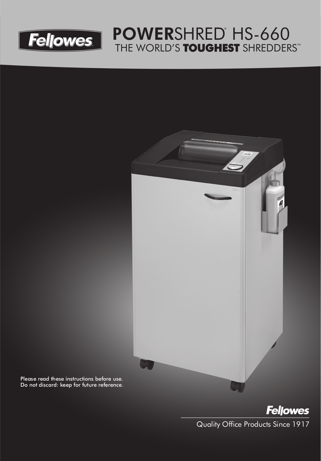 Fellowes HS-660 User Manual