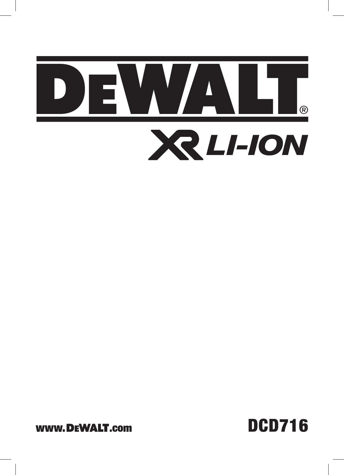 DeWalt DCD716 Series Manual