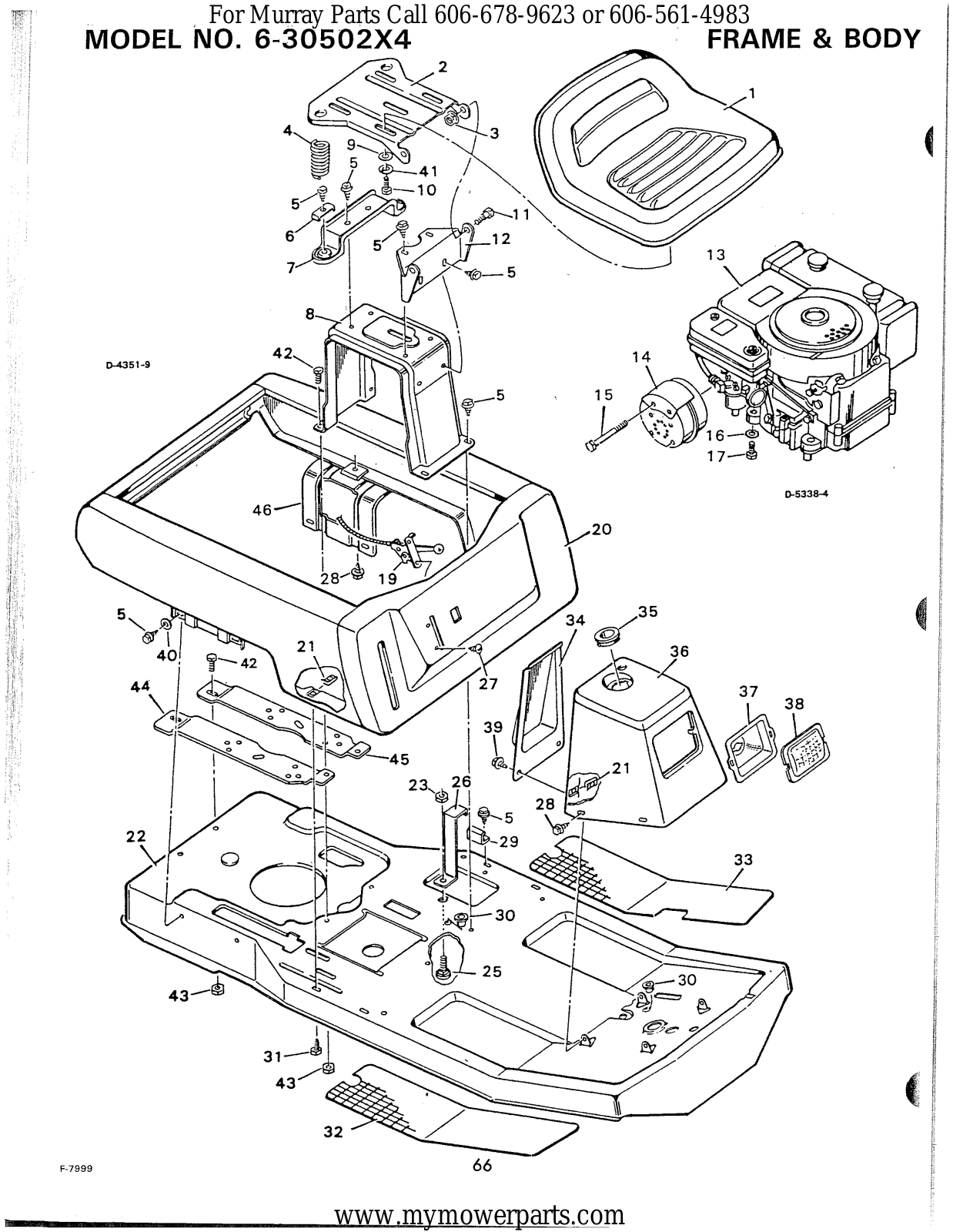Murray 86-30502x4 Parts List